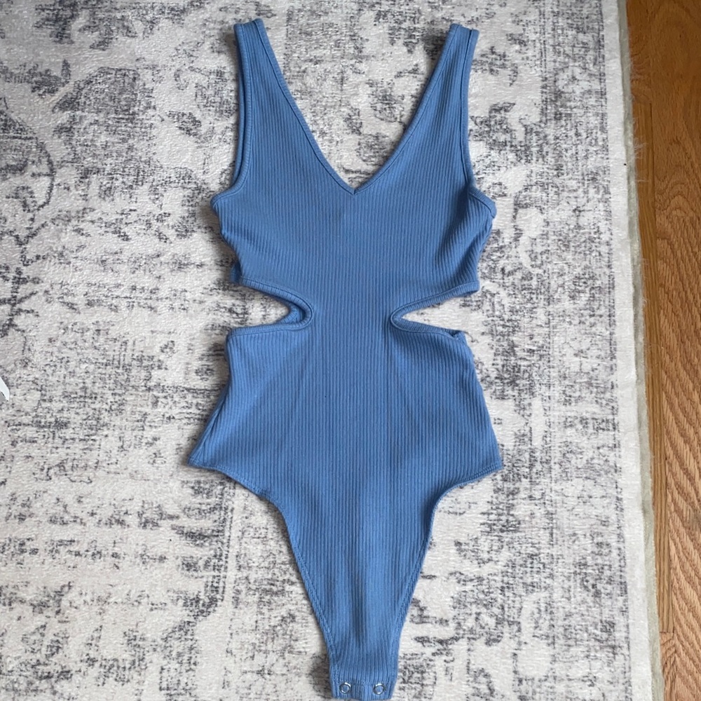 American Eagle Outfitters Blue Cut Bodysuit